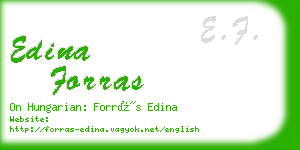 edina forras business card